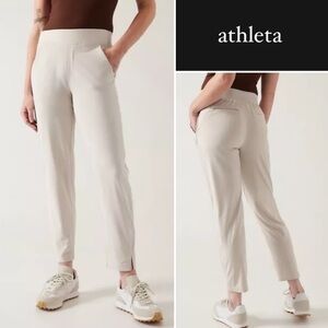 Athleta Brooklyn Mid-rise Crop Pants in Bone Off White 198671-18 NWT • 10